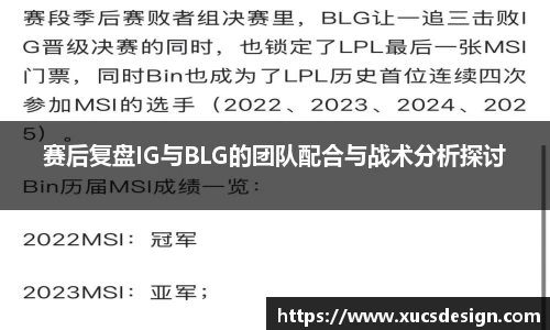赛后复盘IG与BLG的团队配合与战术分析探讨
